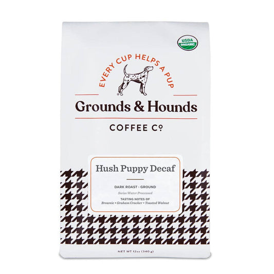 Hush Puppy™ Dark Roast Decaf Coffee - Grounds & Hounds Coffee Co.