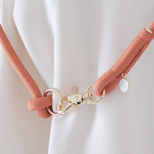 Hands Free Braided Rope Leash - Terracotta