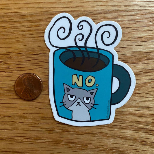 Grumpy Cat "No" Mug Vinyl Sticker