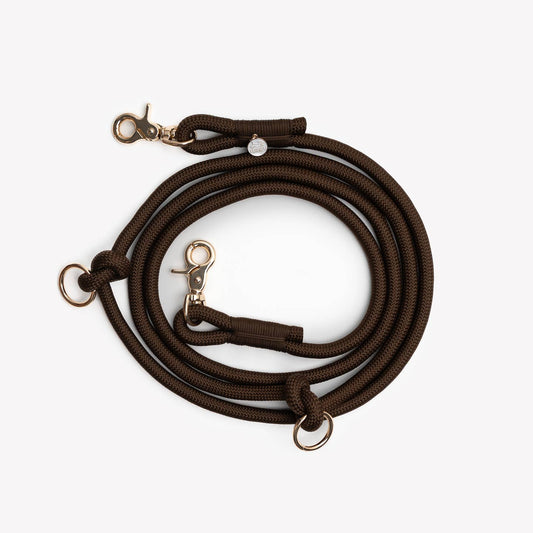 Hands Free Braided Rope Leash - Brown