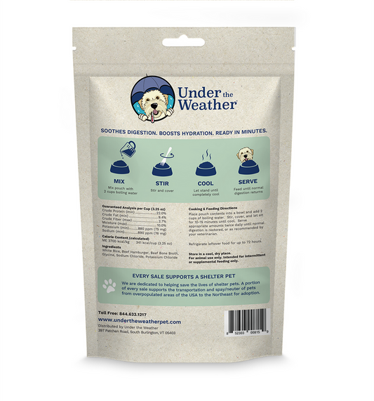 Under The Weather Hamburger, Rice, & Bone Broth Bland Diet For Dogs