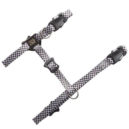 "The Day Tripper" Adjustable H-Style Cat Harness & Leash - Checkered