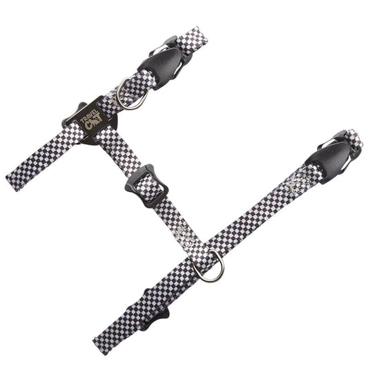 "The Day Tripper" Adjustable H-Style Cat Harness & Leash - Checkered