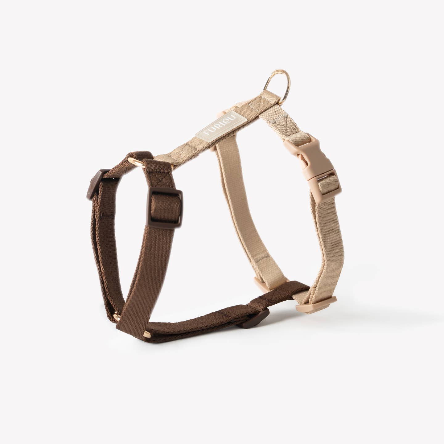 Brown + Tan Strap H-Style Harness