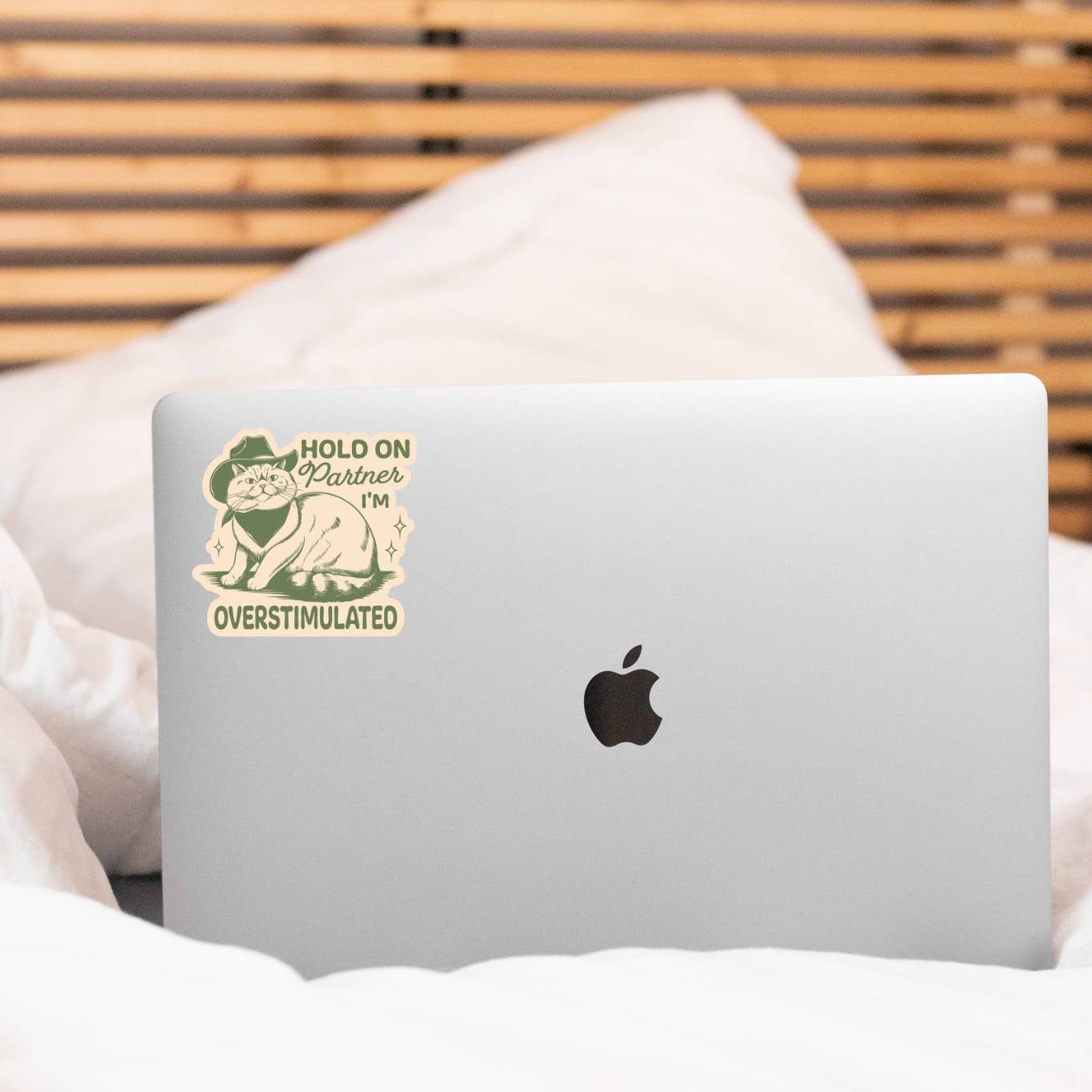 Hold On Partner I'm Overstimulated Sticker