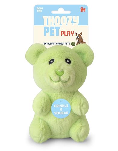 ThoozyPet Gummy Bear Plush Dog Toy Green 6"