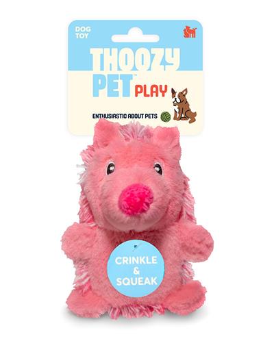 Hedgehog Plush Dog Toy Pink 5"