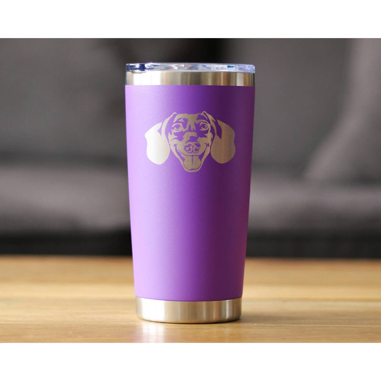 Dachshund Insulated Travel Tumbler - Purple