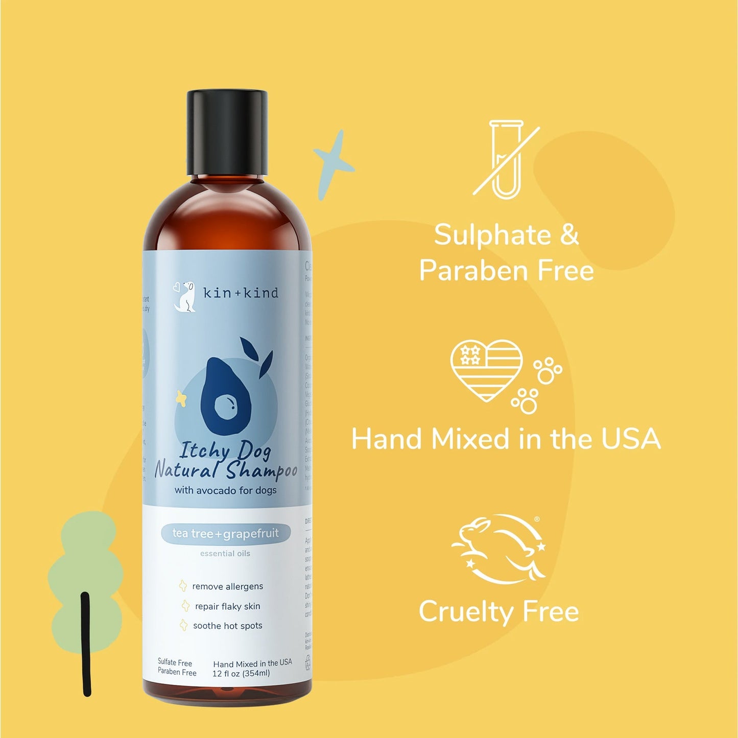 Kin + Kind Tea Tree & Grapefruit Itchy Dog Shampoo