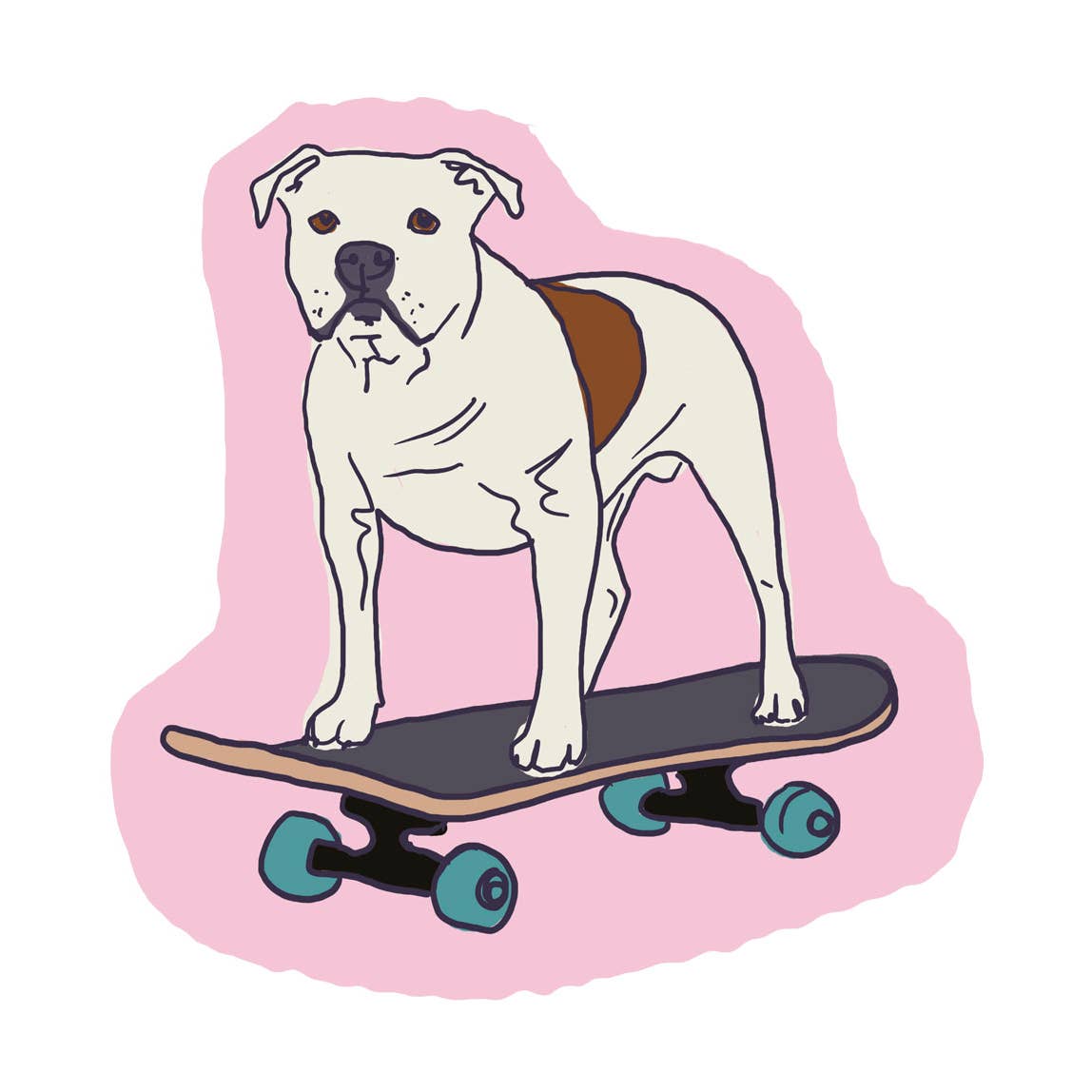Dog On Skateboard Sticker