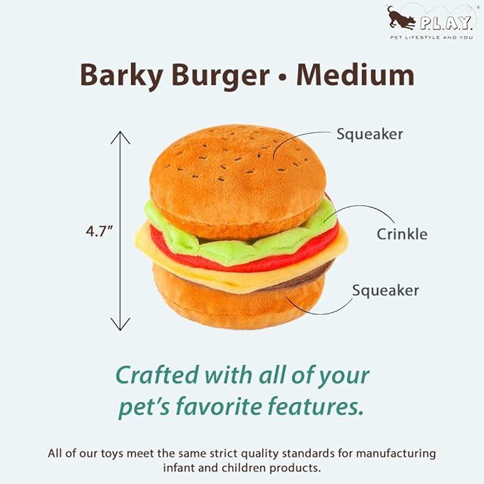American Classic Plush Hamburger Dog Toy