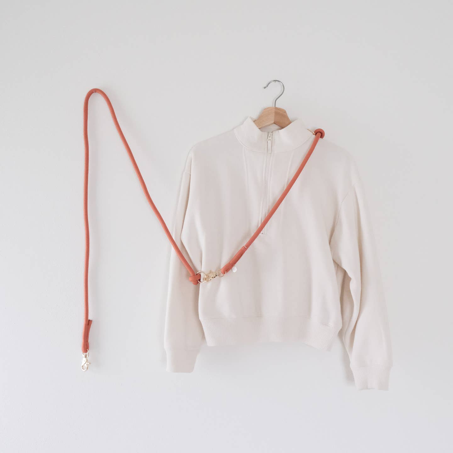 Hands Free Braided Rope Leash - Terracotta