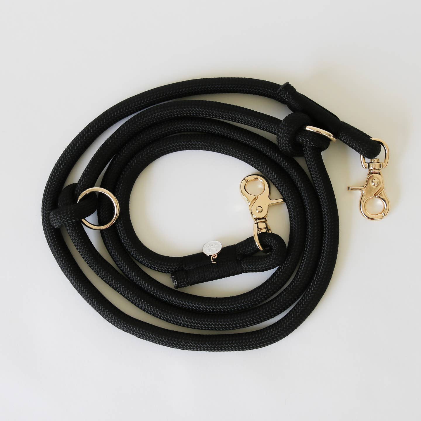 Hands Free Braided Rope Leash - Black