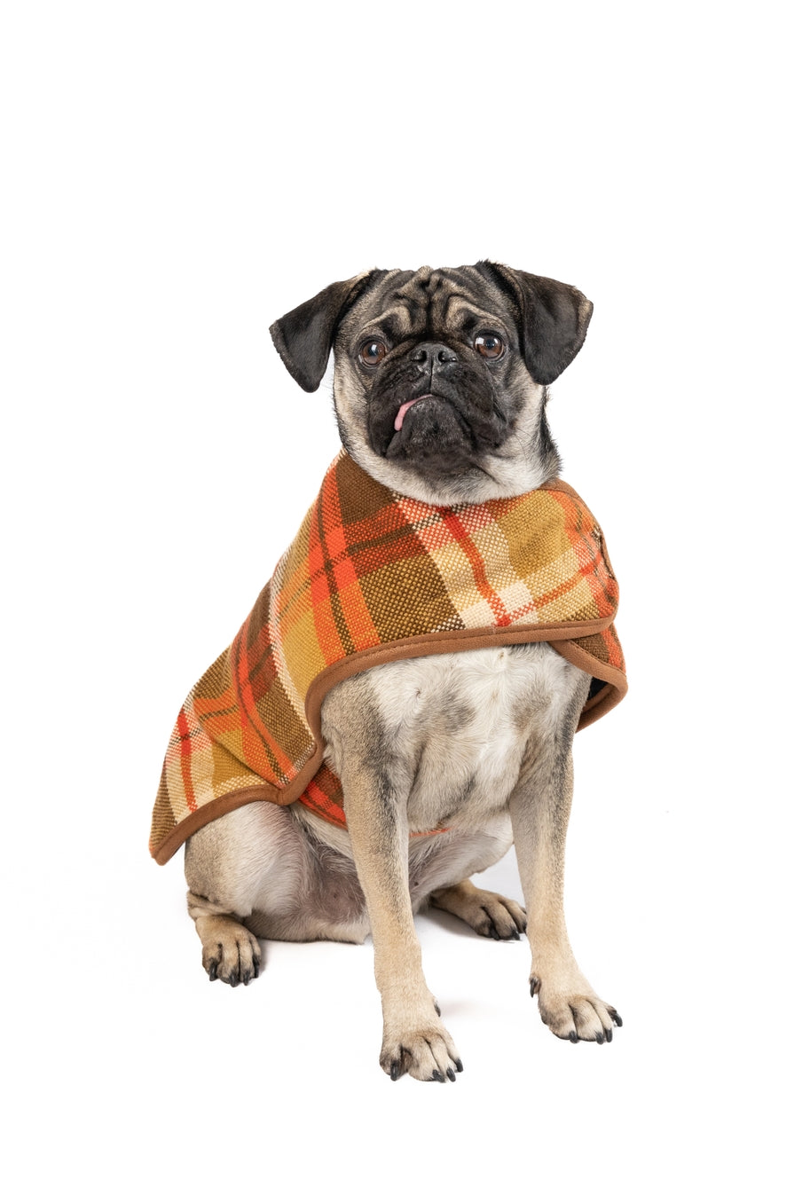 Rust Plaid Blanket Coat