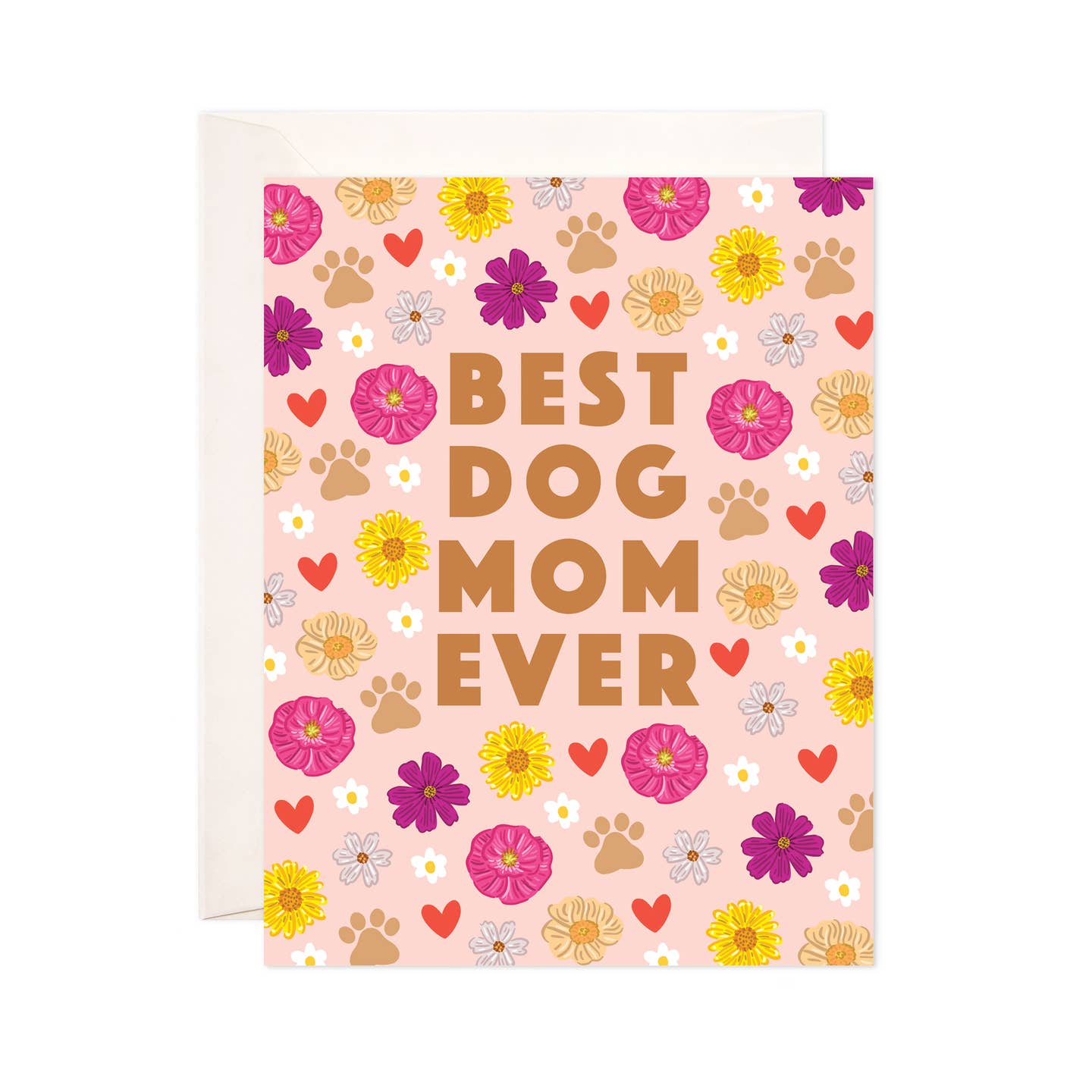 Dog Mom Floral Greeting Card - Mother's Day Card