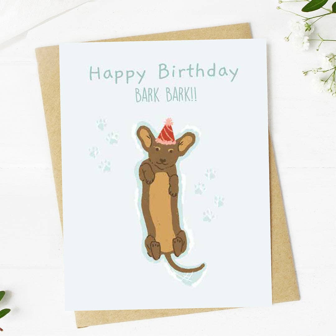 Happy Birthday (Bark Bark) Wiener Dog Card