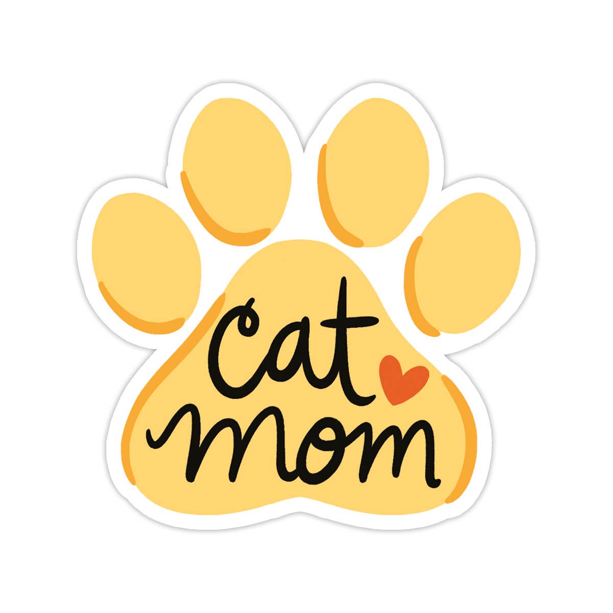 Cat Mom Paw Print Vinyl Sticker