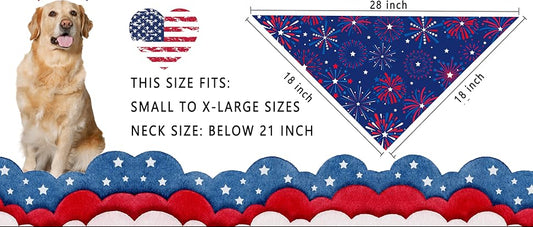 Patriotic July 4th Dog Bandana - One Size