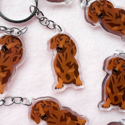 Brown Dachshund Keychain