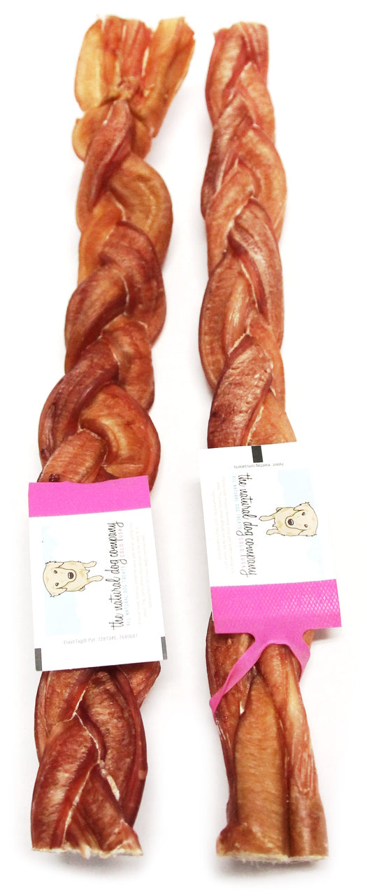 12" Thick Braided Bully Stick - Odor Free
