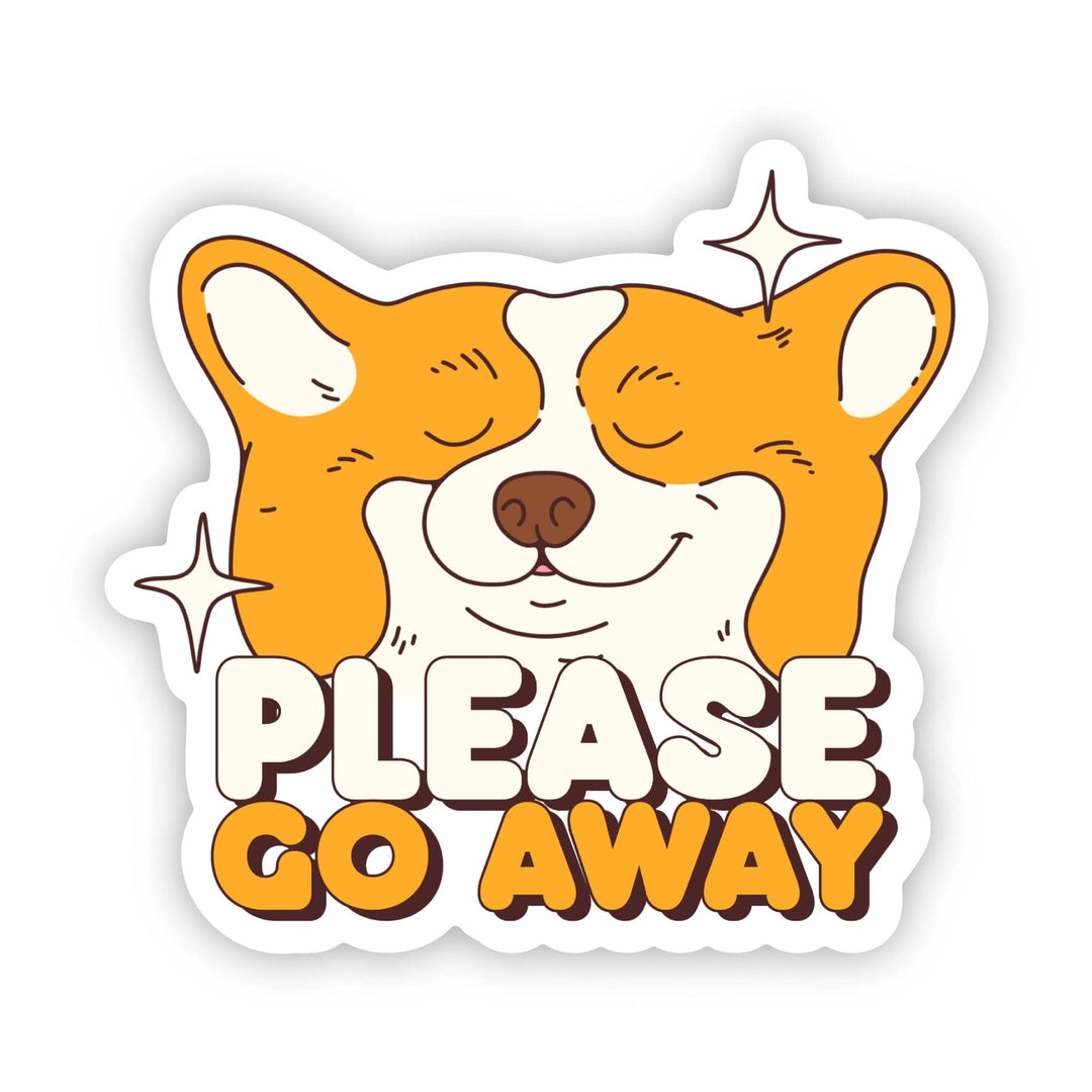 Please Go Away Corgi Sticker