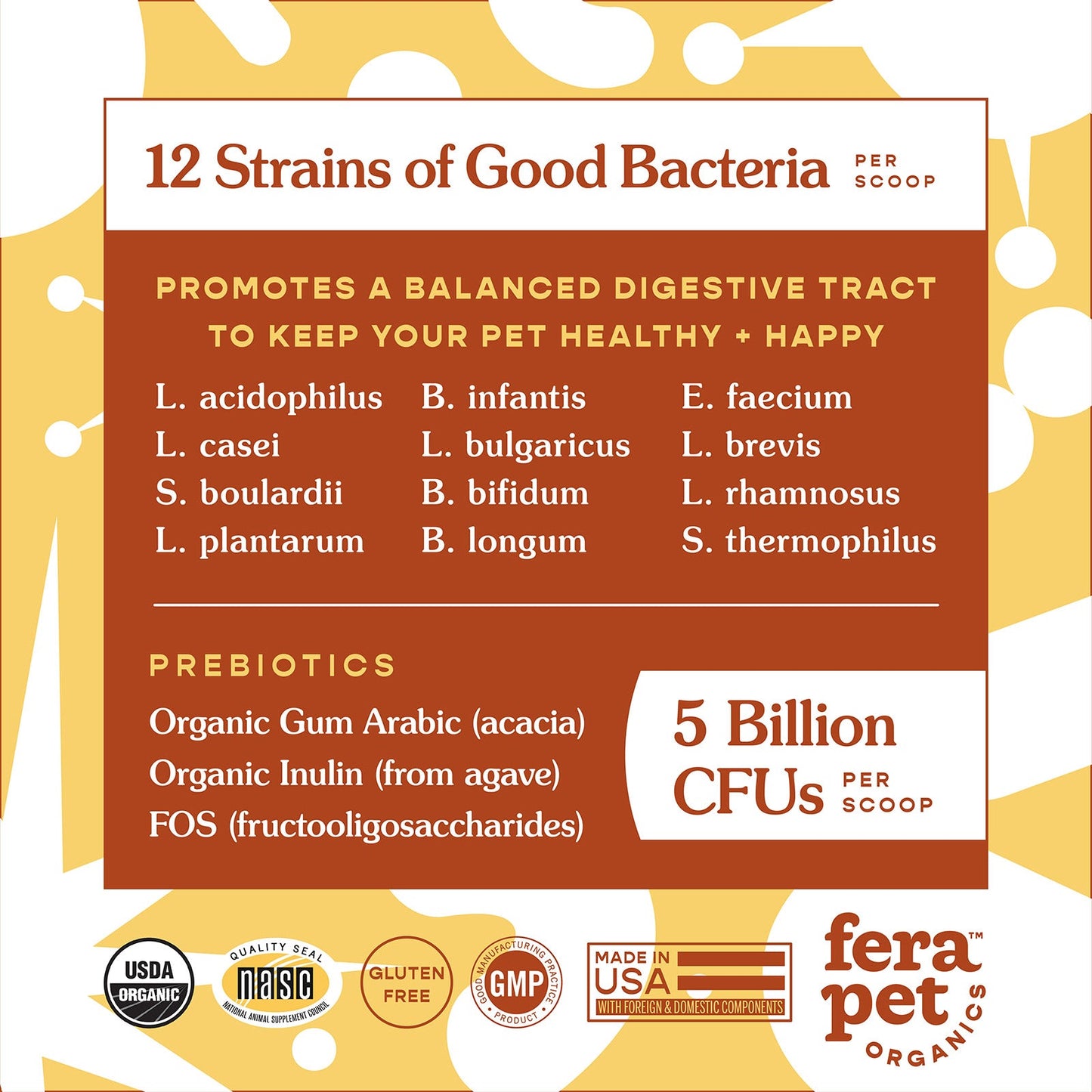 Fera Pet Organics Probiotics Powder for Dogs & Cats