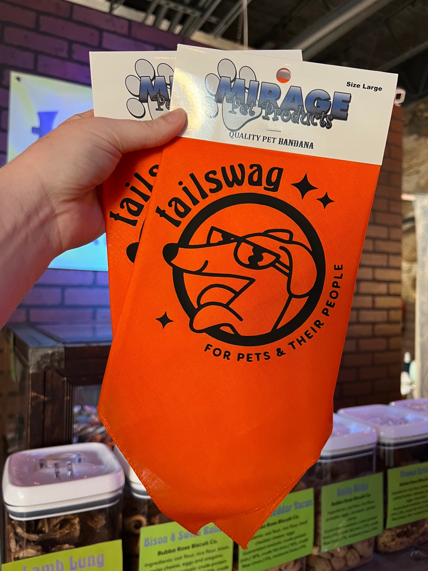 Orange Tailswag Tie-On Bandana
