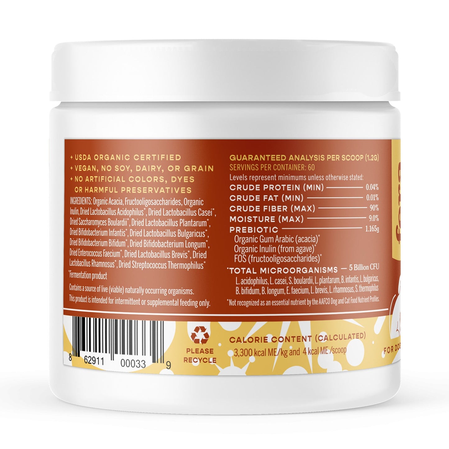 Fera Pet Organics Probiotics Powder for Dogs & Cats