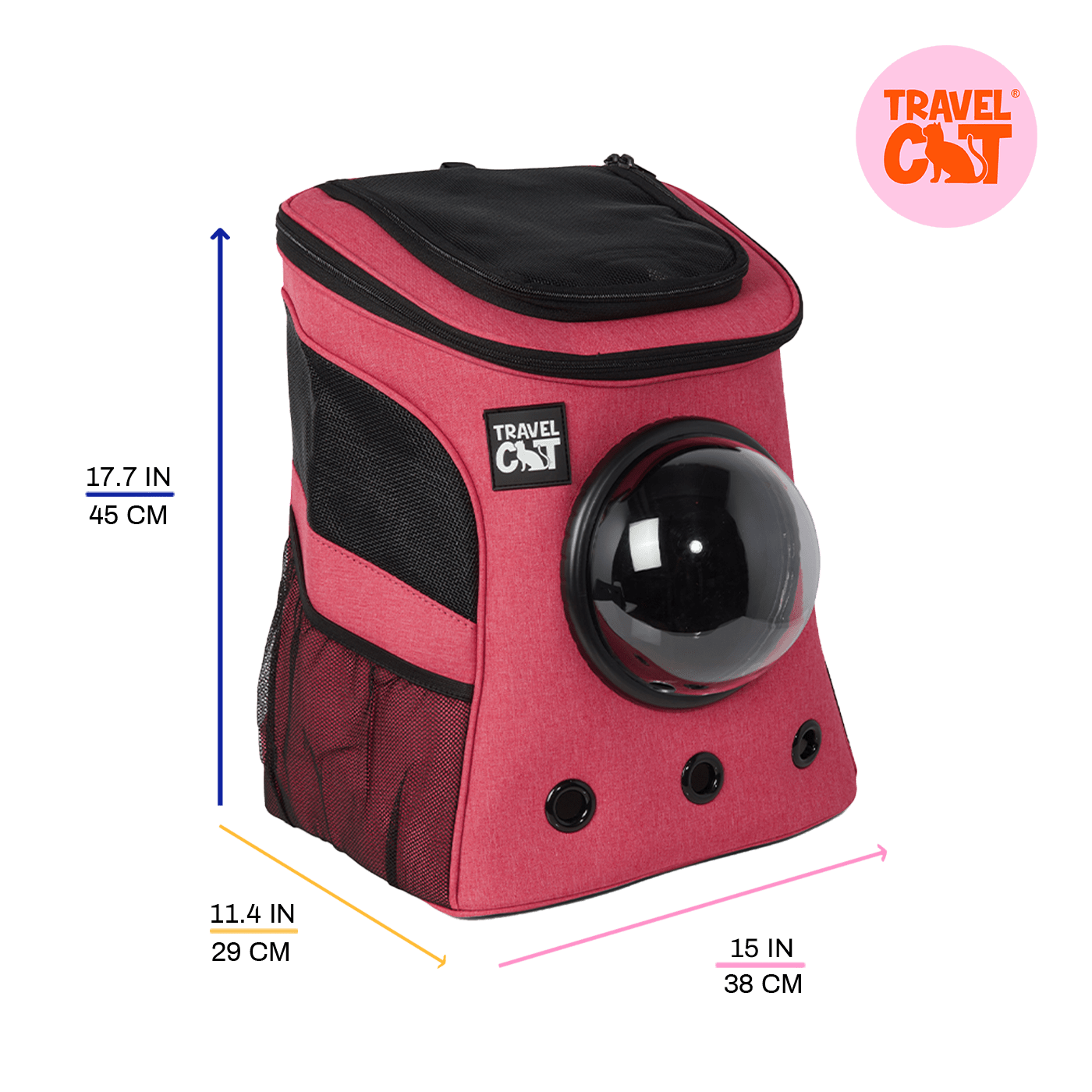 "The Fat Cat" Backpack for Larger Cats - Deep Rose Pink