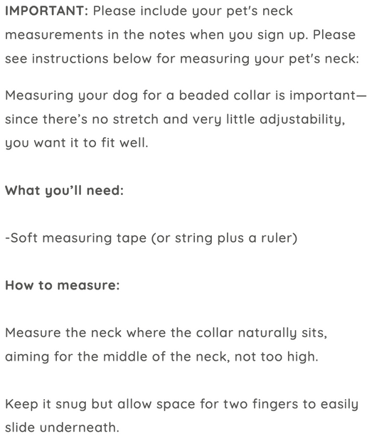 BFF Bracelets & Collars Night Registration