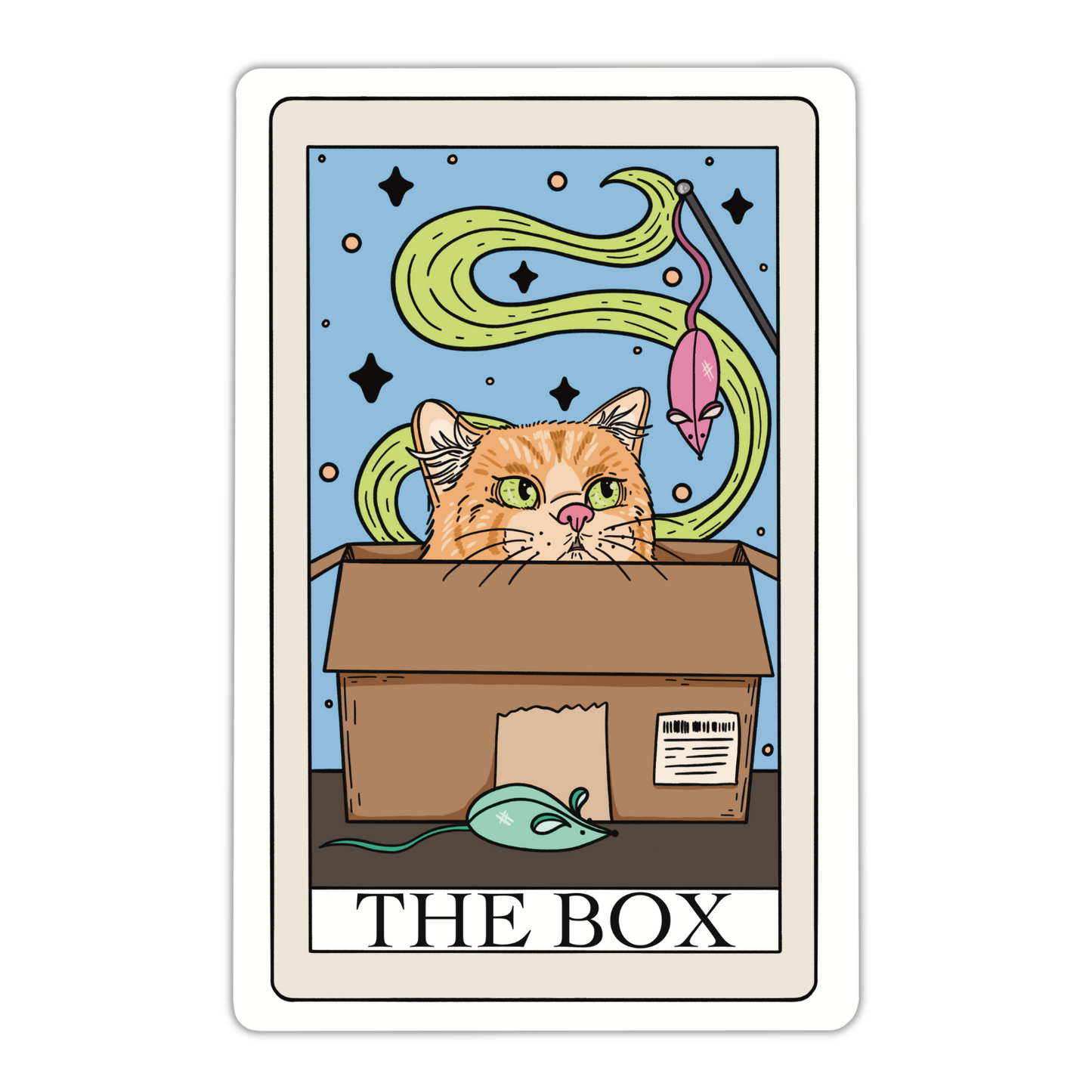 The Box Cat Tarot Card Vinyl Sticker