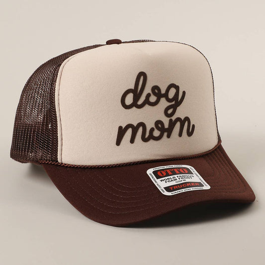 Brown & Tan Dog Mom Foam Mesh Back Cap