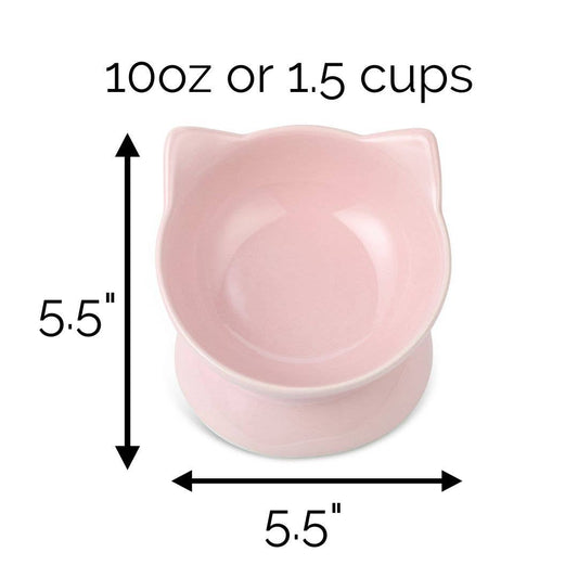 Oscar Tilt Cat Dish - Pink