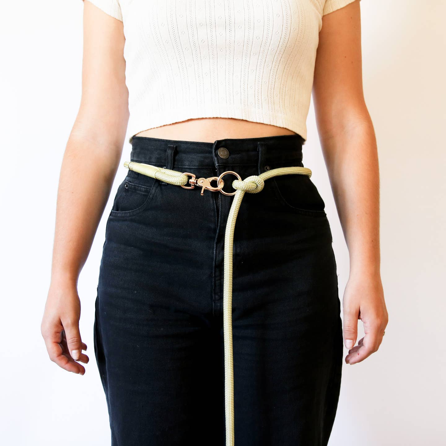 Hands Free Braided Rope Leash - Rose