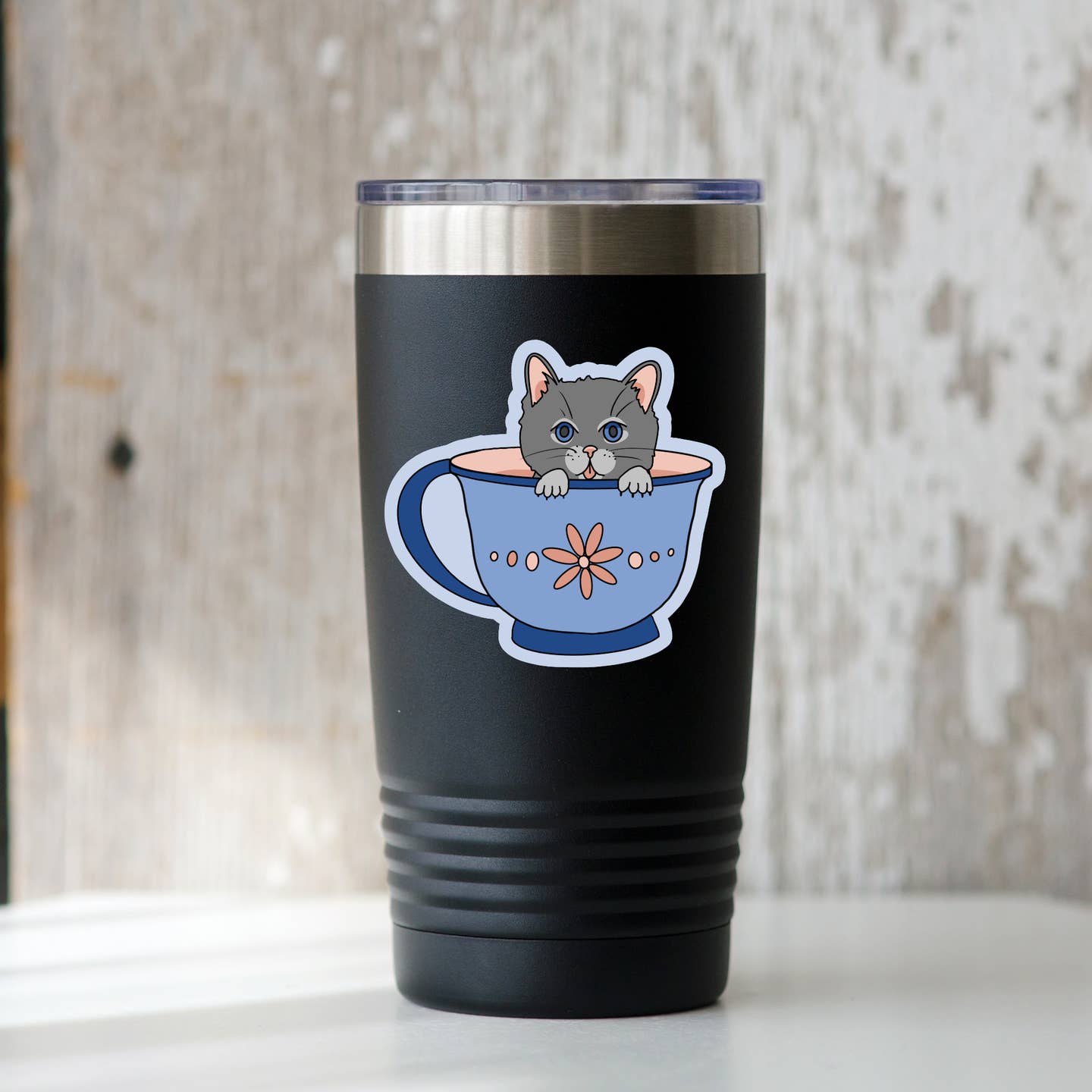 Teacup Cat Sticker
