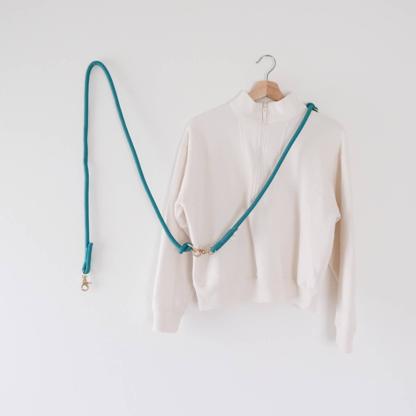 Hands Free Braided Rope Leash - Teal