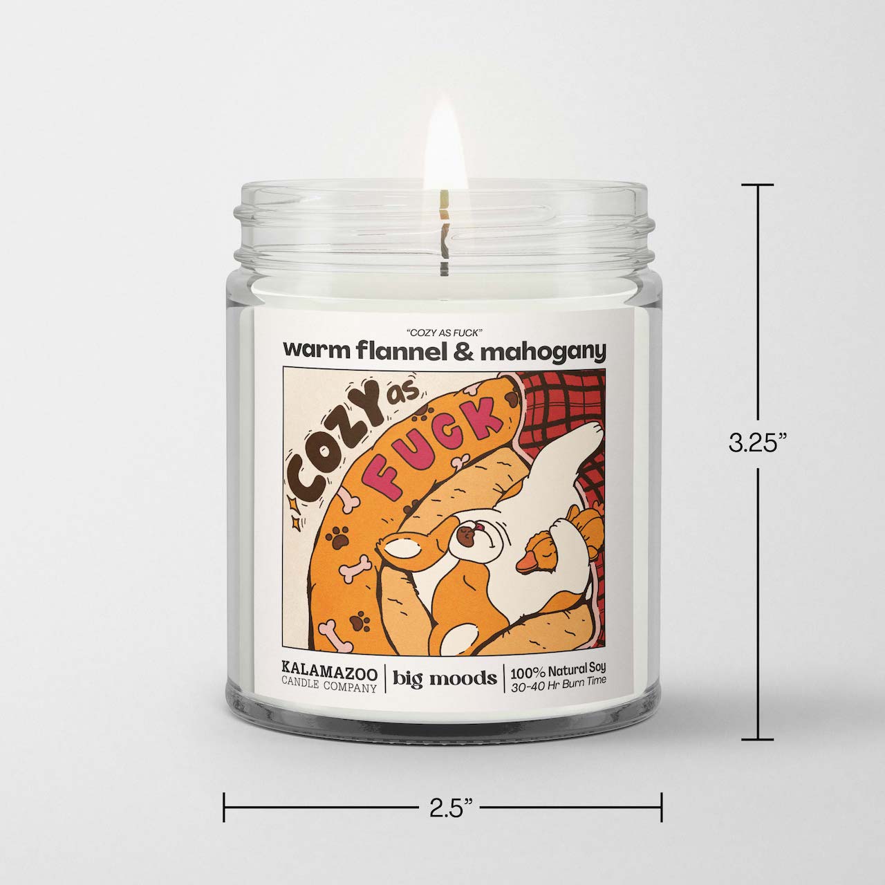 "Cozy As Fuck" Warm Flannel & Mahogany - Luxury Soy Candle