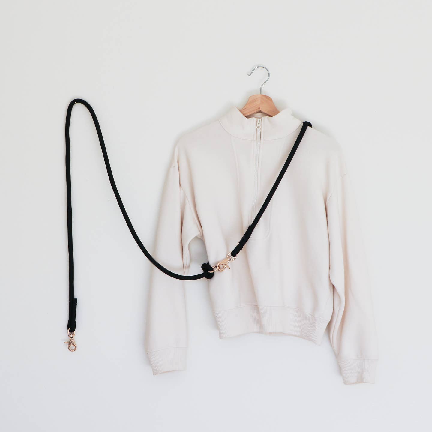 Hands Free Braided Rope Leash - Black