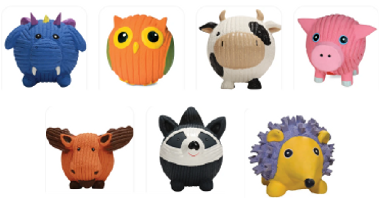 Huggle Hound Assorted Singles Squeaky Latex Toy Dog Toy - Small