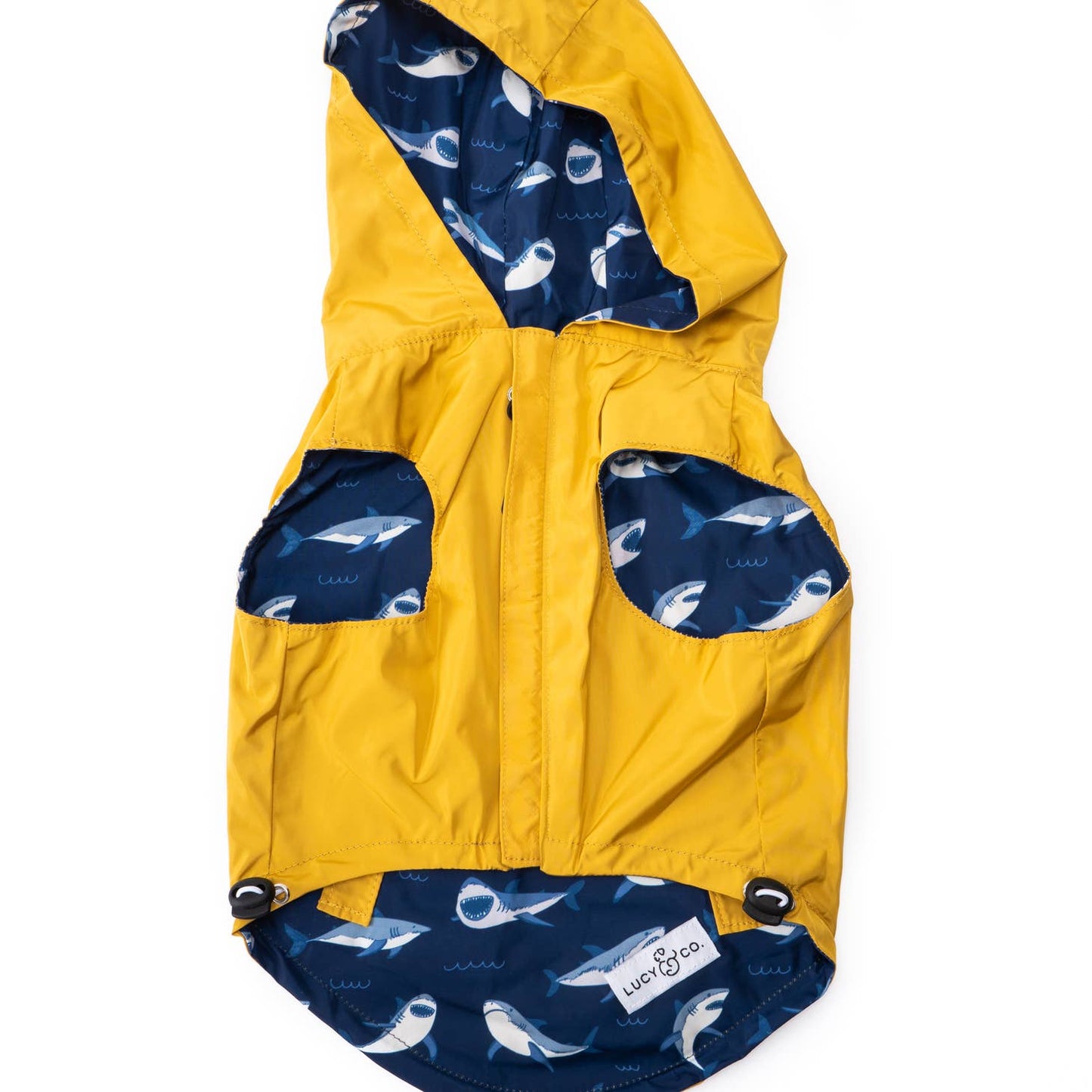 Shark Attack Reversible Dog Raincoat