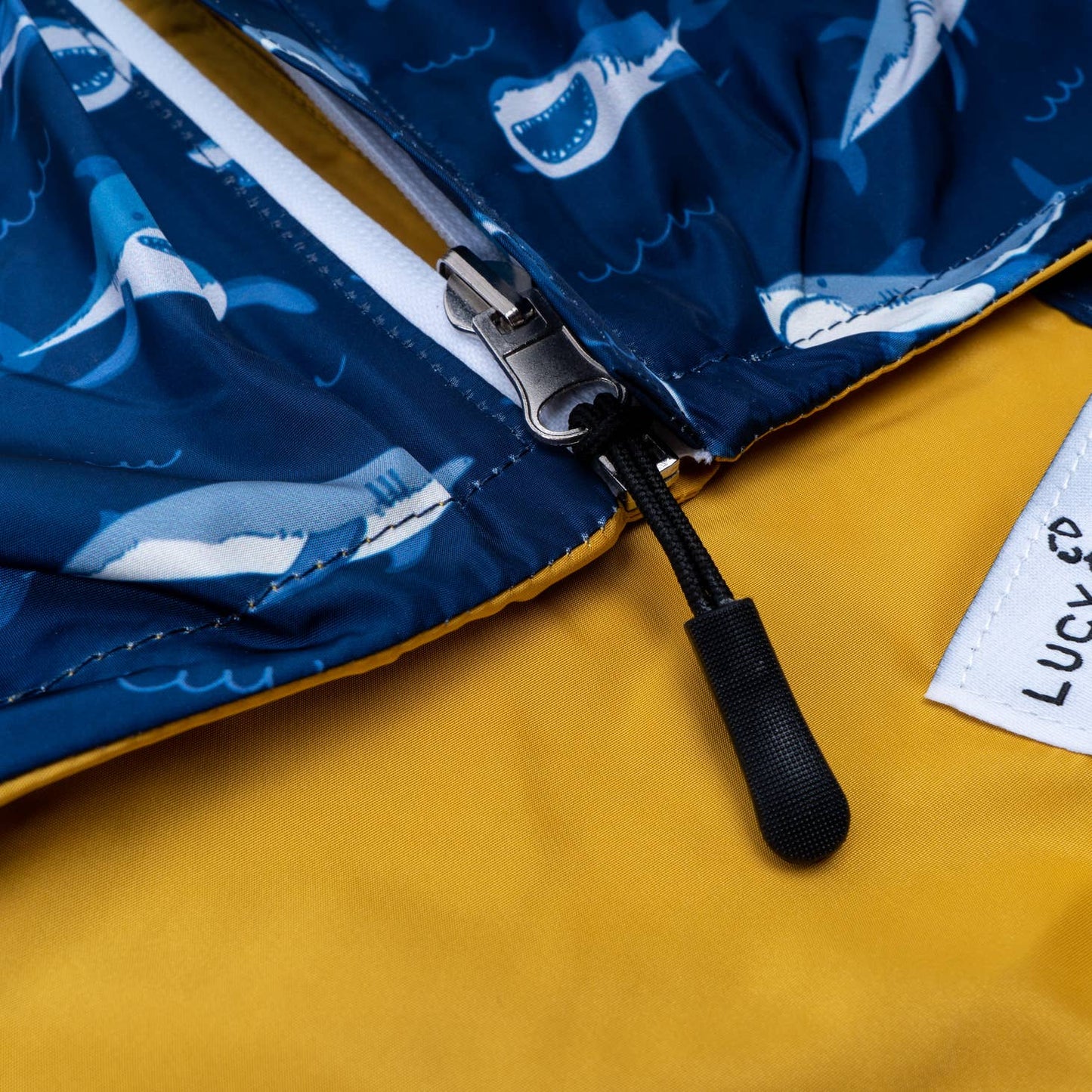 Shark Attack Reversible Dog Raincoat