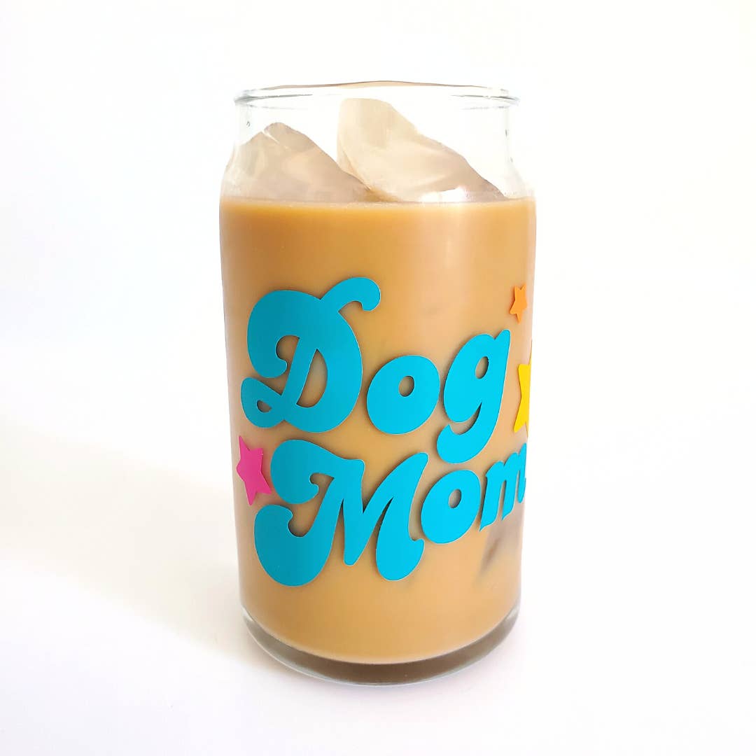 Dog Mom 16 oz. Libbey Beer Can Glass