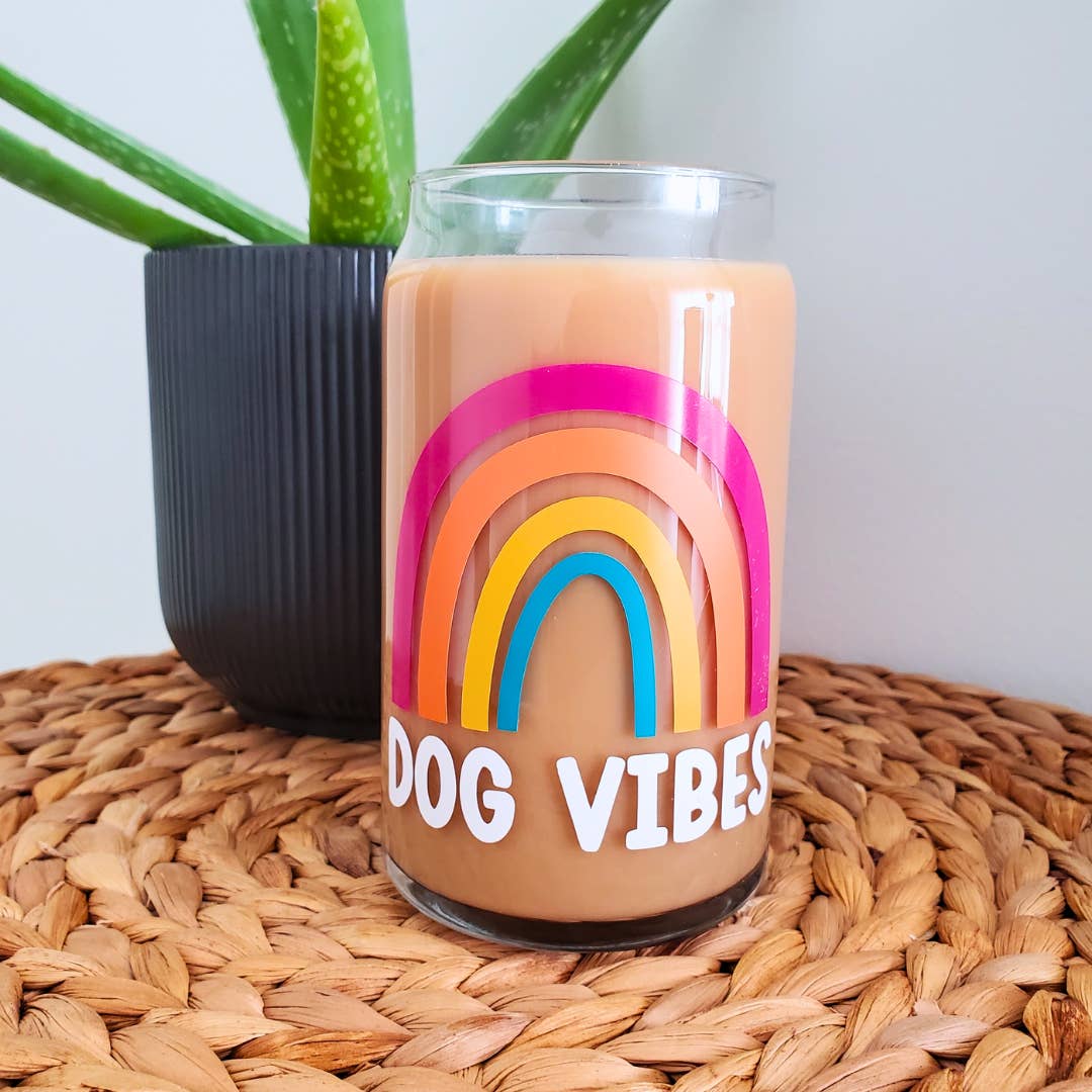 Dog Vibes 16 oz. Libbey Beer Can Glass