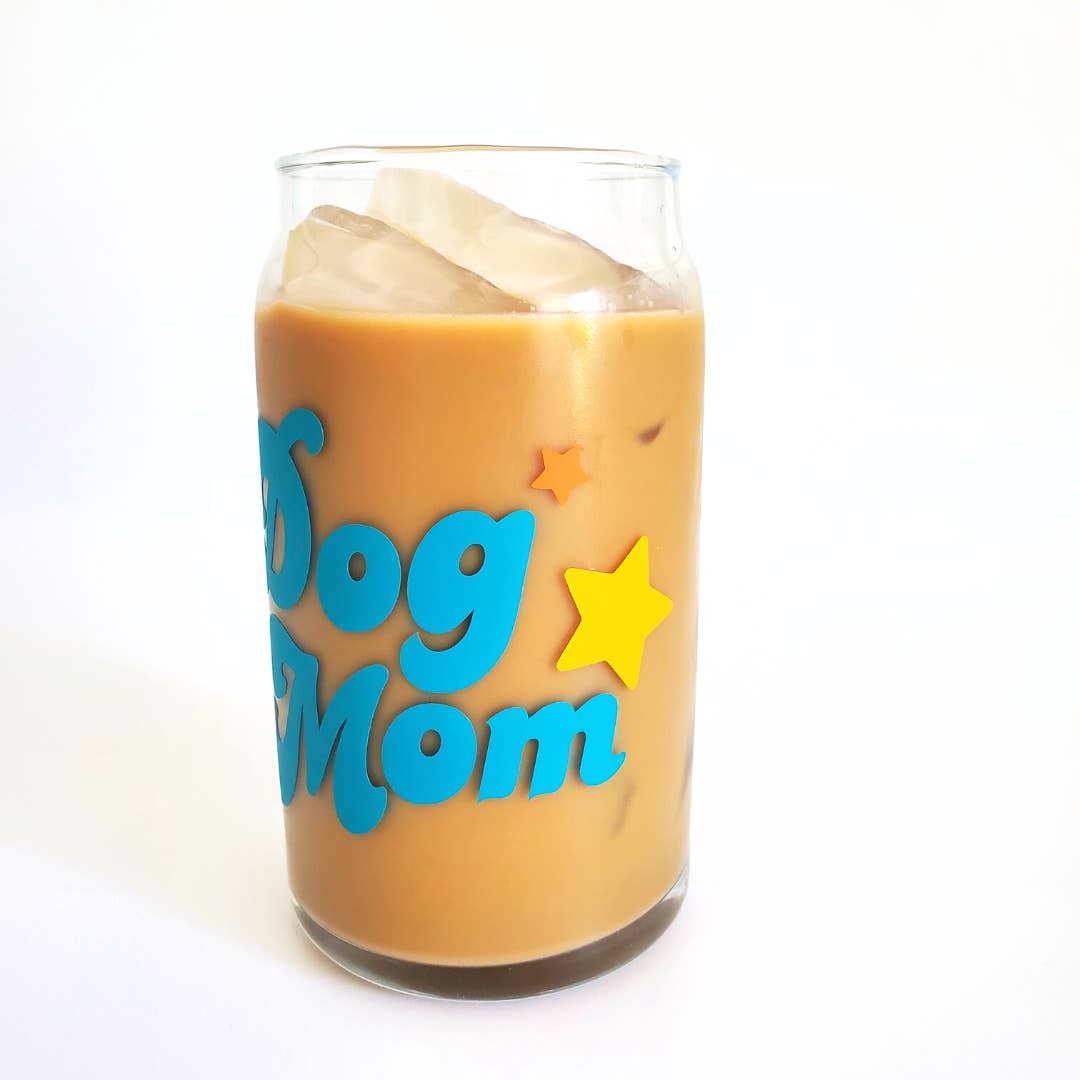 Dog Mom 16 oz. Libbey Beer Can Glass