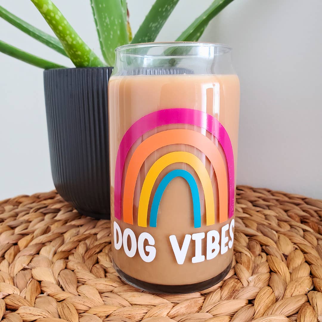 Dog Vibes 16 oz. Libbey Beer Can Glass