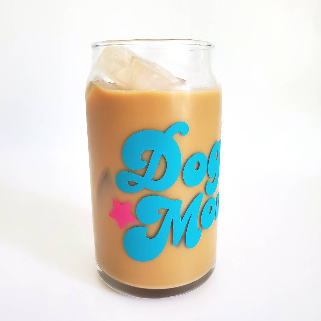 Dog Mom 16 oz. Libbey Beer Can Glass