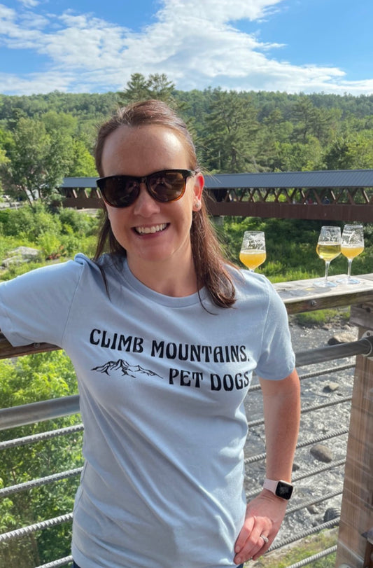 "Climb Mountains. Pet Dogs." Unisex T-Shirt