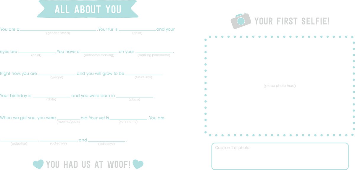 All About Me Pet Keepsake Book