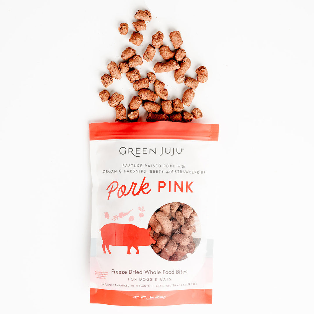 Green Juju Pork Pink Whole Food Bites For Dogs & Cats - 3 oz