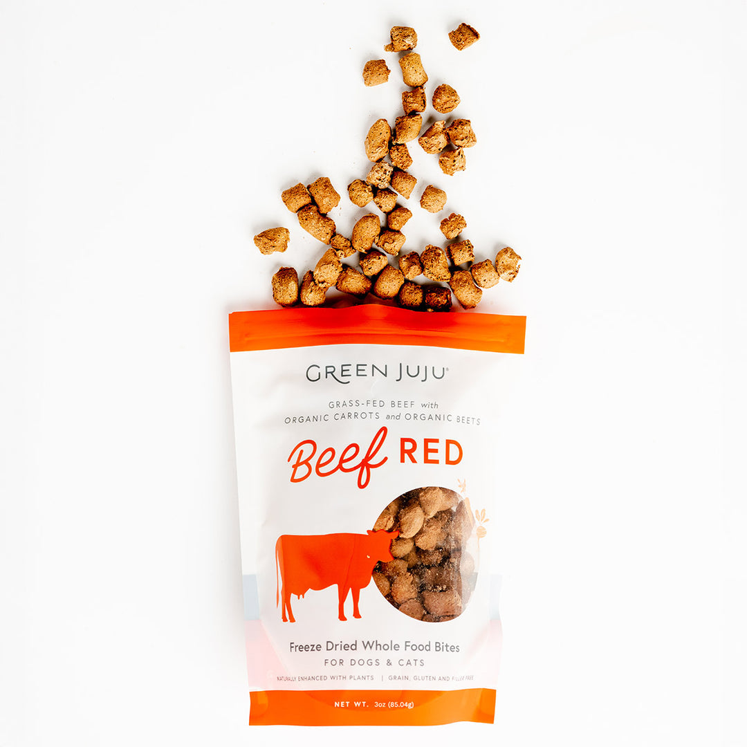 Green Juju Beef Red Whole Food Bites For Dogs & Cats - 3 oz